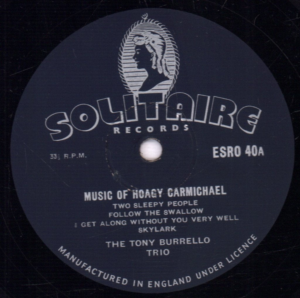 Tony Burrello Trio - Songs Of Hoagy Carmichael - 10 Inch