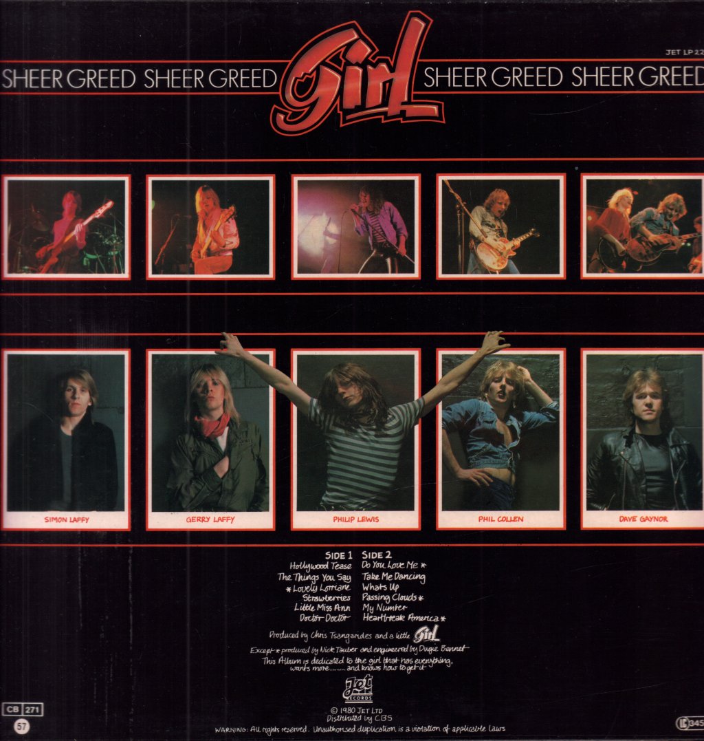 Girl - Sheer Greed - Lp