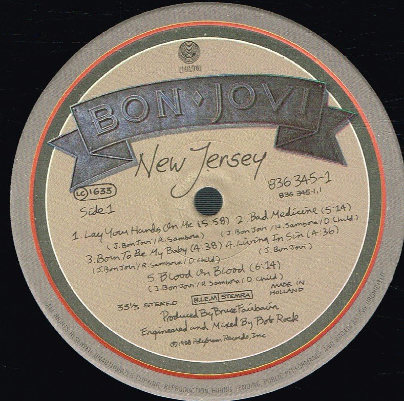 Bon Jovi - New Jersey - Lp