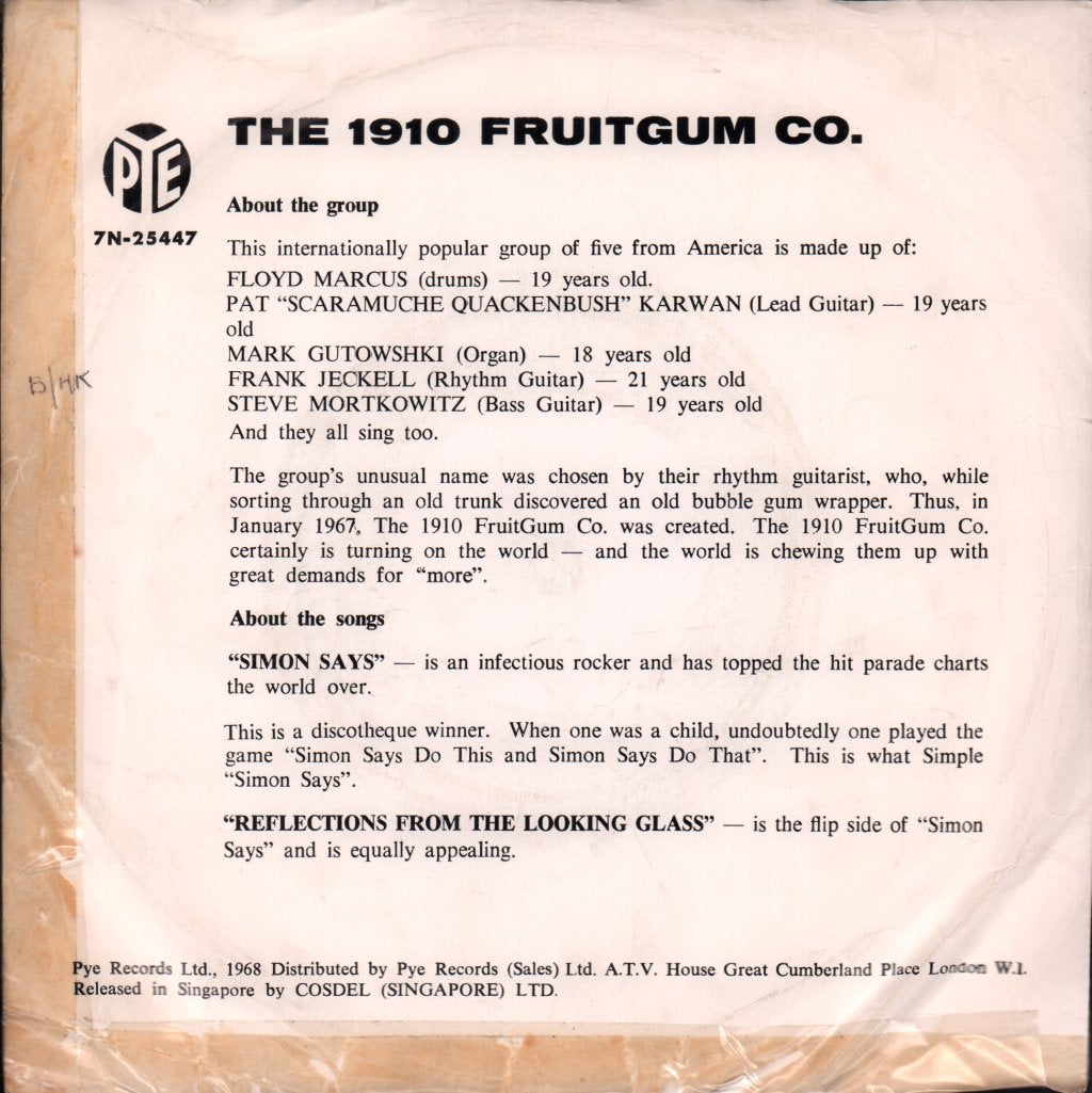 1910 Fruit Gum Co - Simon Says - 7 Inch