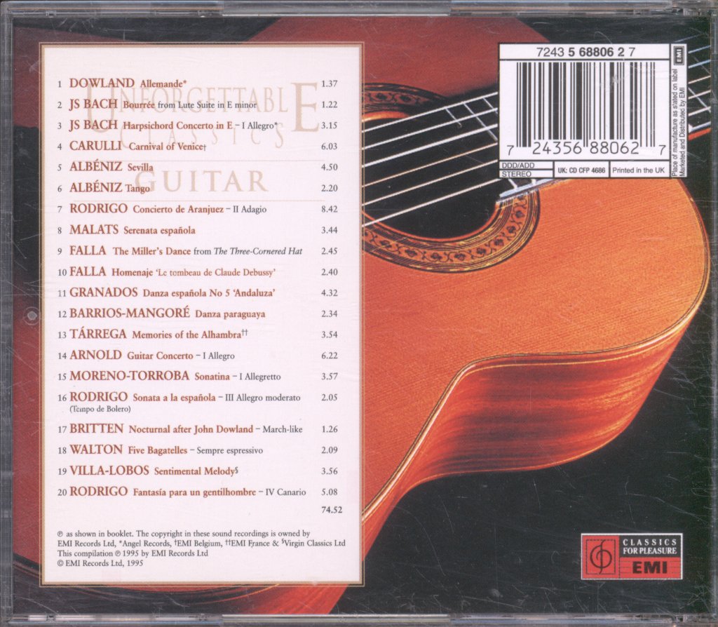 Various Artists - Unforgettable Classics - Guitar - Cd