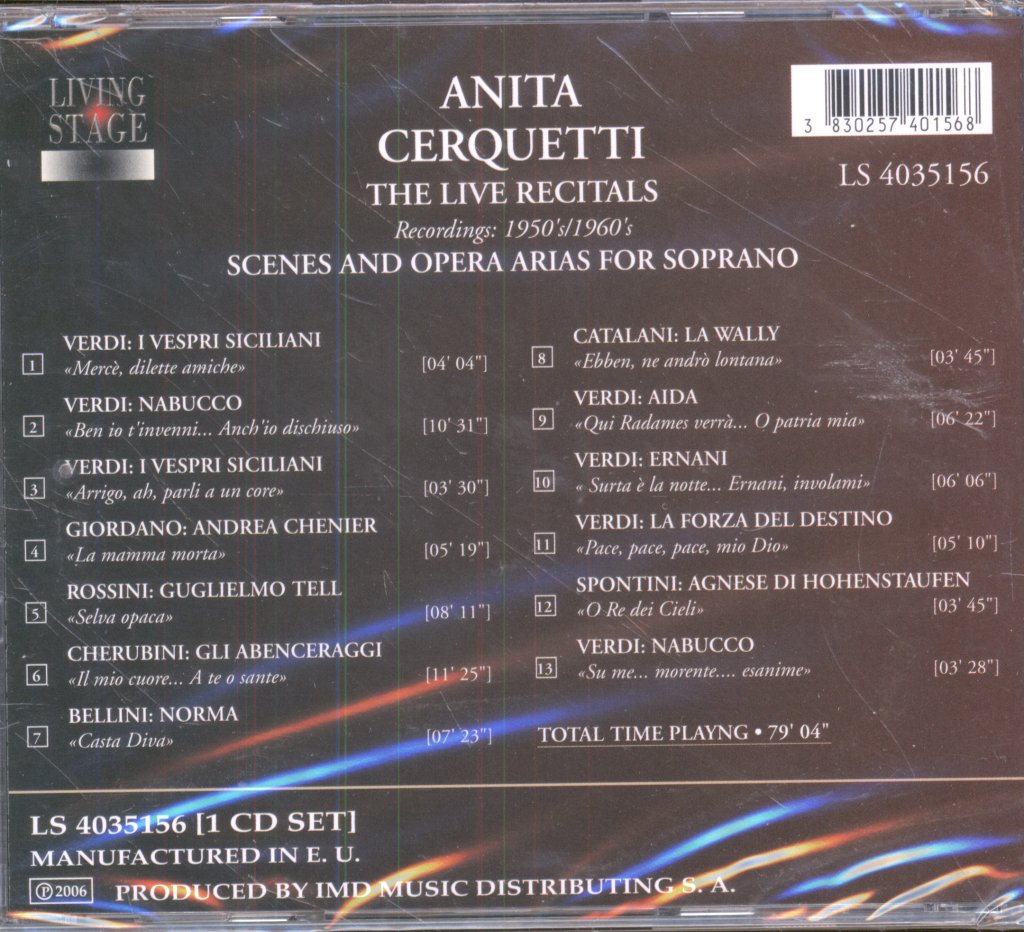 Anita Cerquetti - Live Recitals - Cd