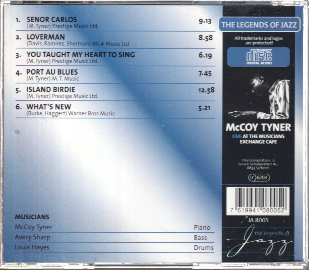 McCoy Tyner - Live At The Musicians Exchange Cafe - Cd