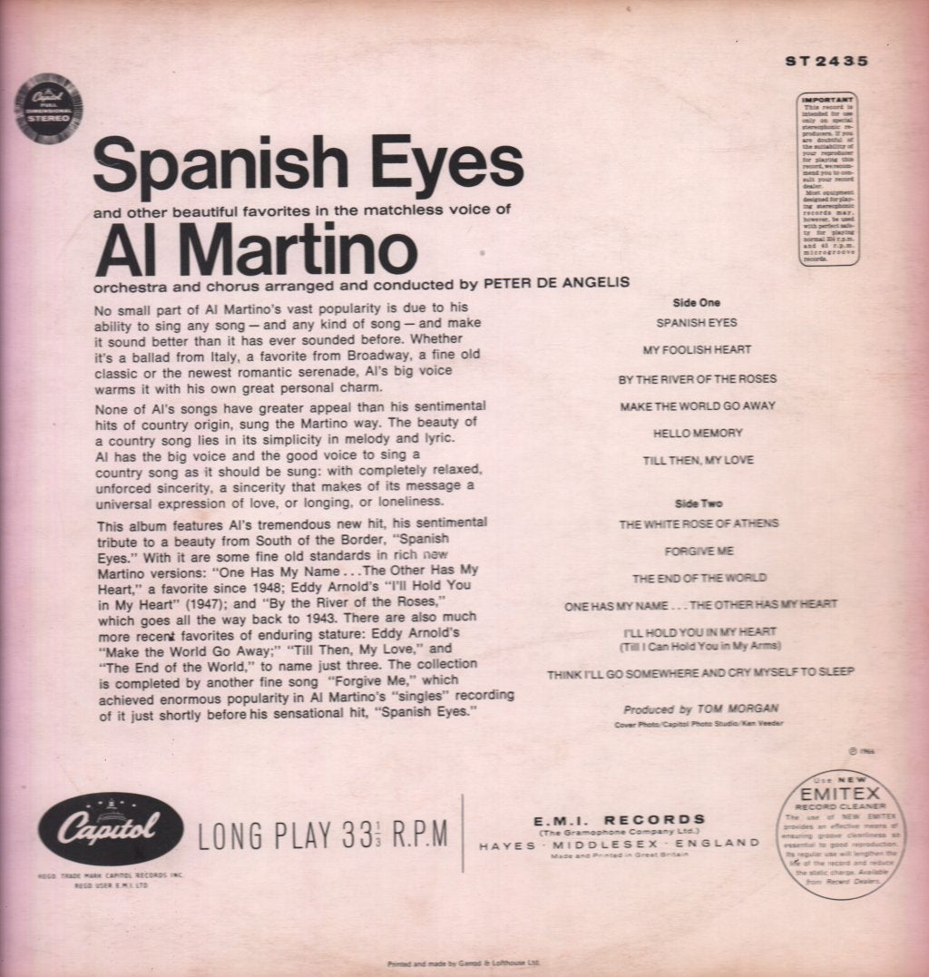 Al Martino - Spanish Eyes - Lp