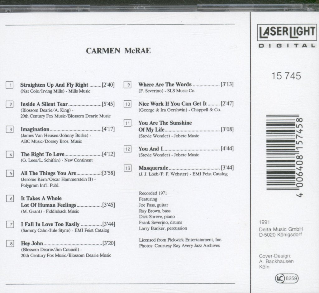 Carmen McRae - Carmen McRae - Cd