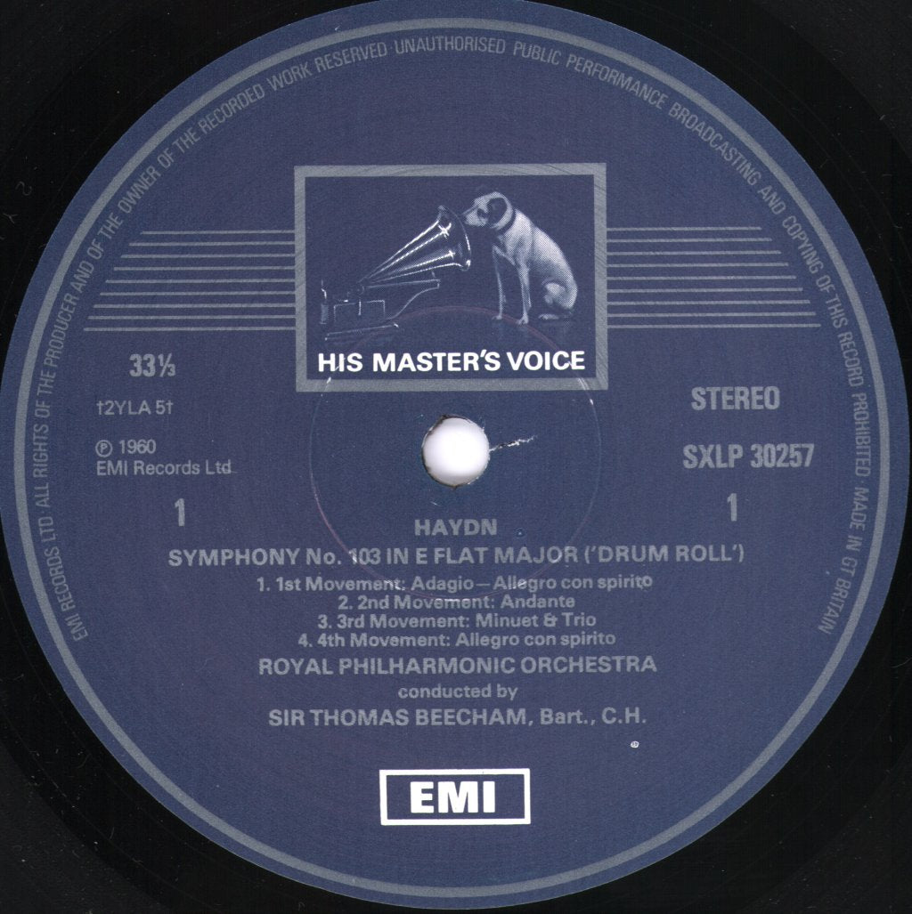 Sir Thomas Beecham / Royal Philharmonic Orchestra - Beecham Conducts Haydn - Symphonies No.103 'Drum Roll' & No. 104 'London' - Lp