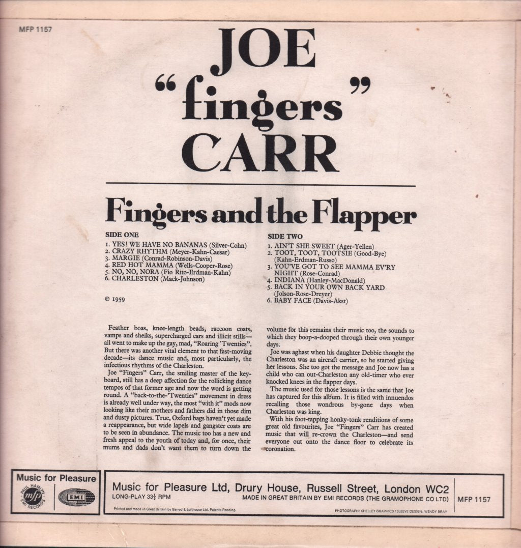 Joe Fingers Carr - Honky Tonk - Lp