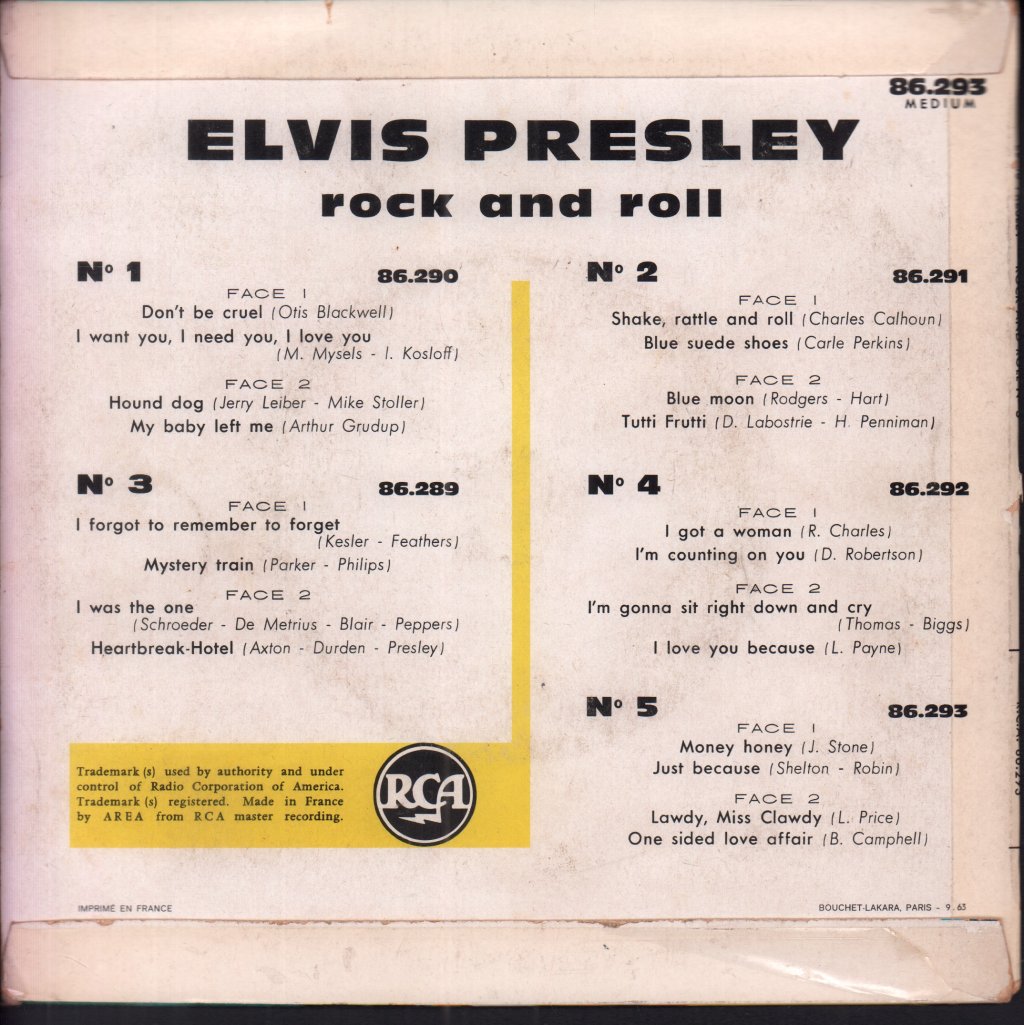 Elvis Presley - Rock And Roll N° 5 - 7 Inch