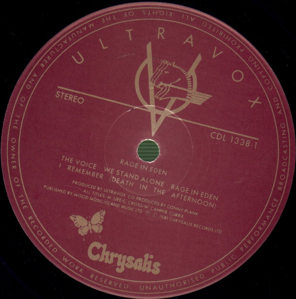 Ultravox - Rage In Eden - Lp