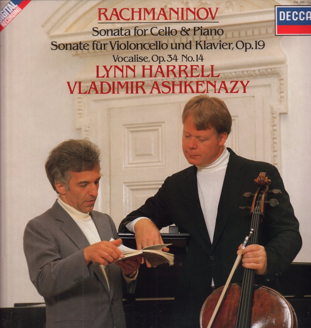 Lynn Harrell Vladimir Ashkenazy - Rachmaninoff Sonata For Cello & Piano - Lp