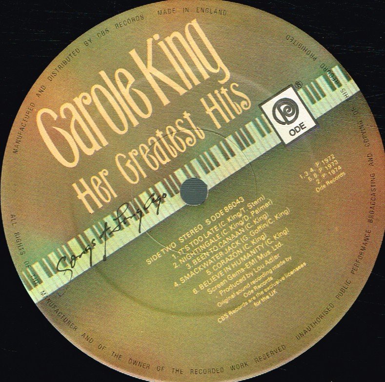 Carole King - Her Greatest Hits (Songs Of Long Ago) - Lp