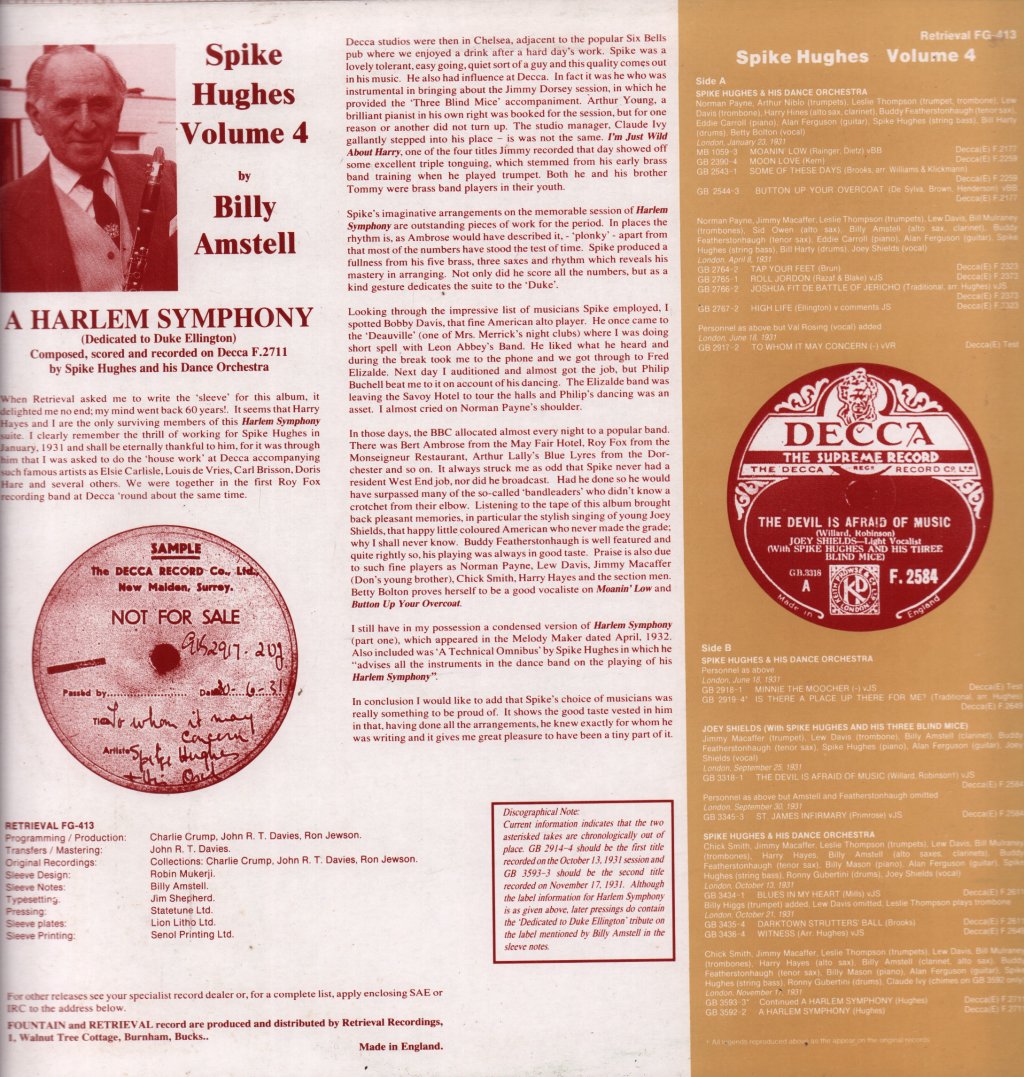 Spike Hughes - Volume 4 - Lp