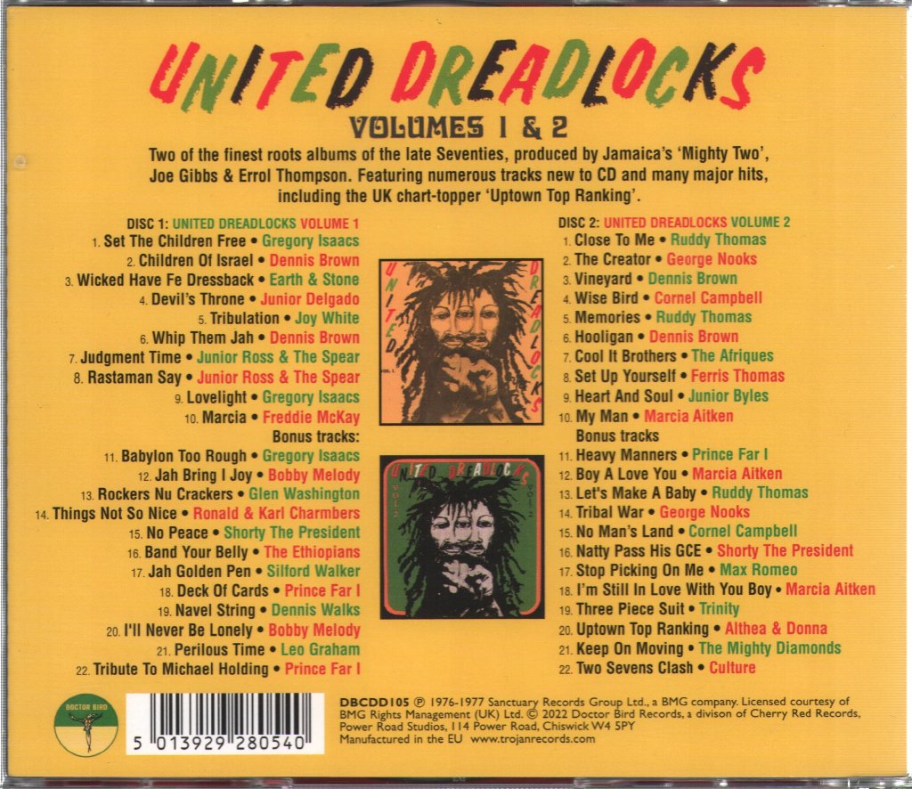 Various Artists - United Dreadlocks Volumes 1 & 2 - Double Cd