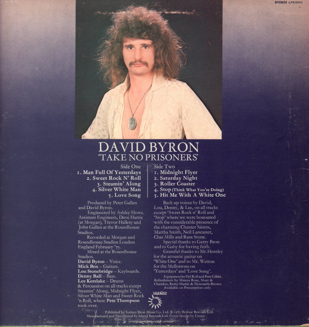David Byron - Take No Prisoners - Lp