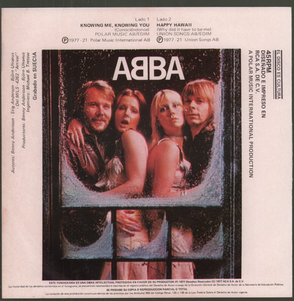 ABBA - Knowing Me, Knowing You / Happy Hawaii (Why Did It Have To Be Me) - 7 Inch