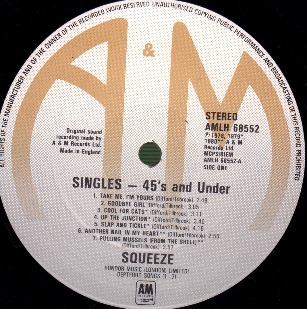 Squeeze - Singles 45'S And Under - Lp