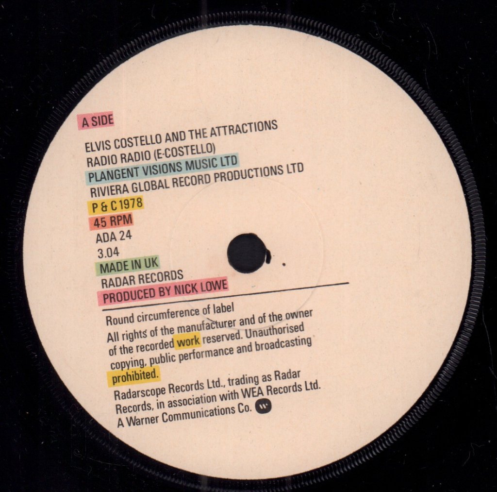 Elvis Costello And The Attractions - Radio Radio - 7 Inch
