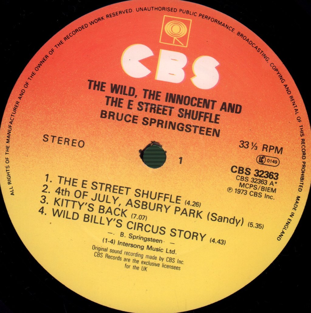 Bruce Springsteen - Wild The Innocent and The E Street Shuffle - Lp