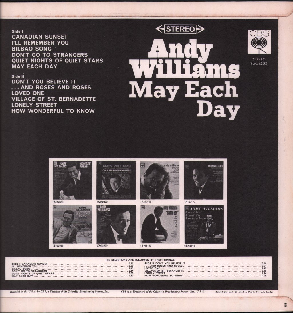 Andy Williams - May Each Day - Lp