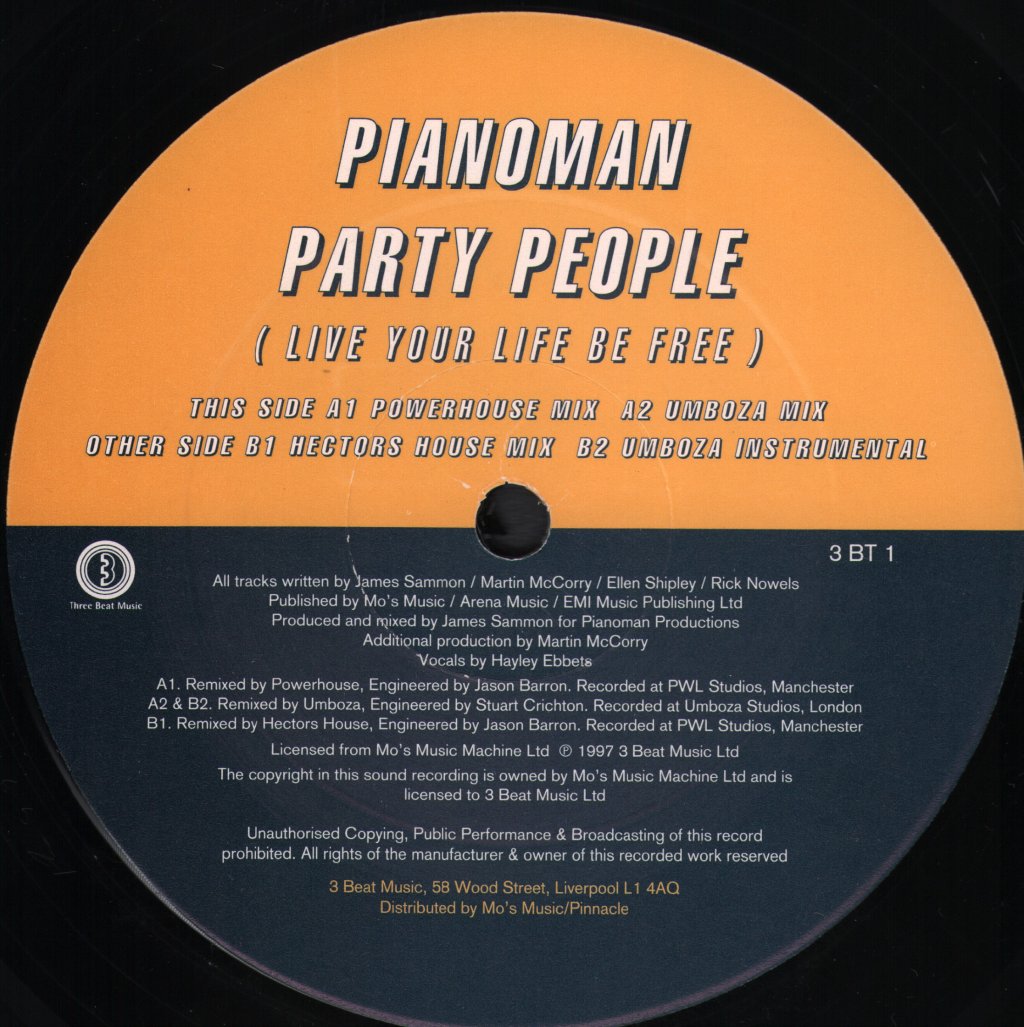 Pianoman - Party People - 12 Inch