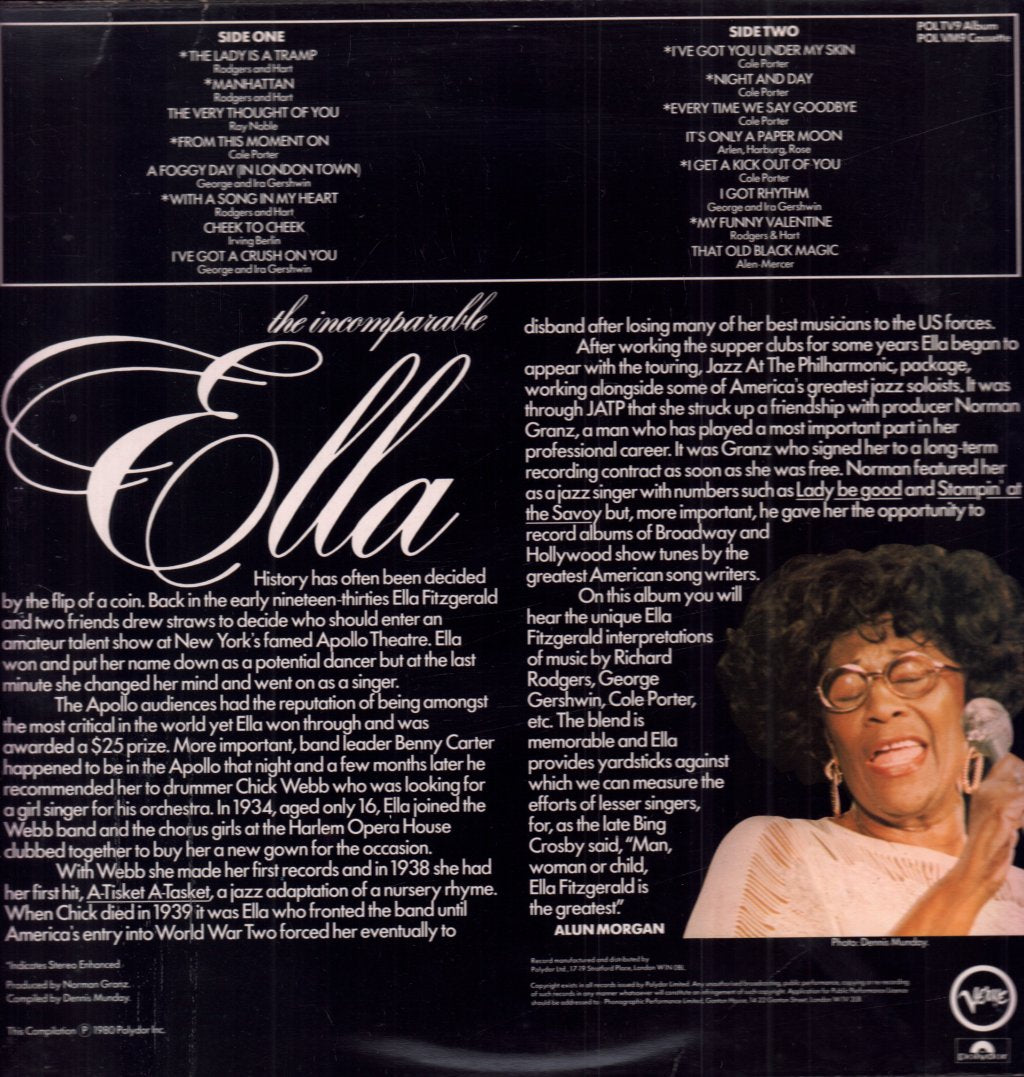 Ella Fitzgerald - Incomparable Ella - Lp