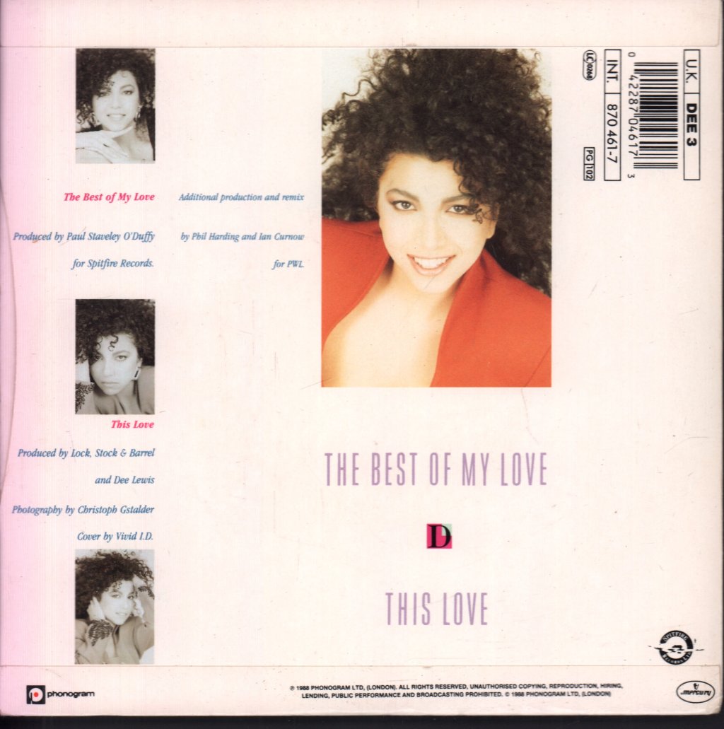 Dee Lewis - Best Of My Love - 7 Inch