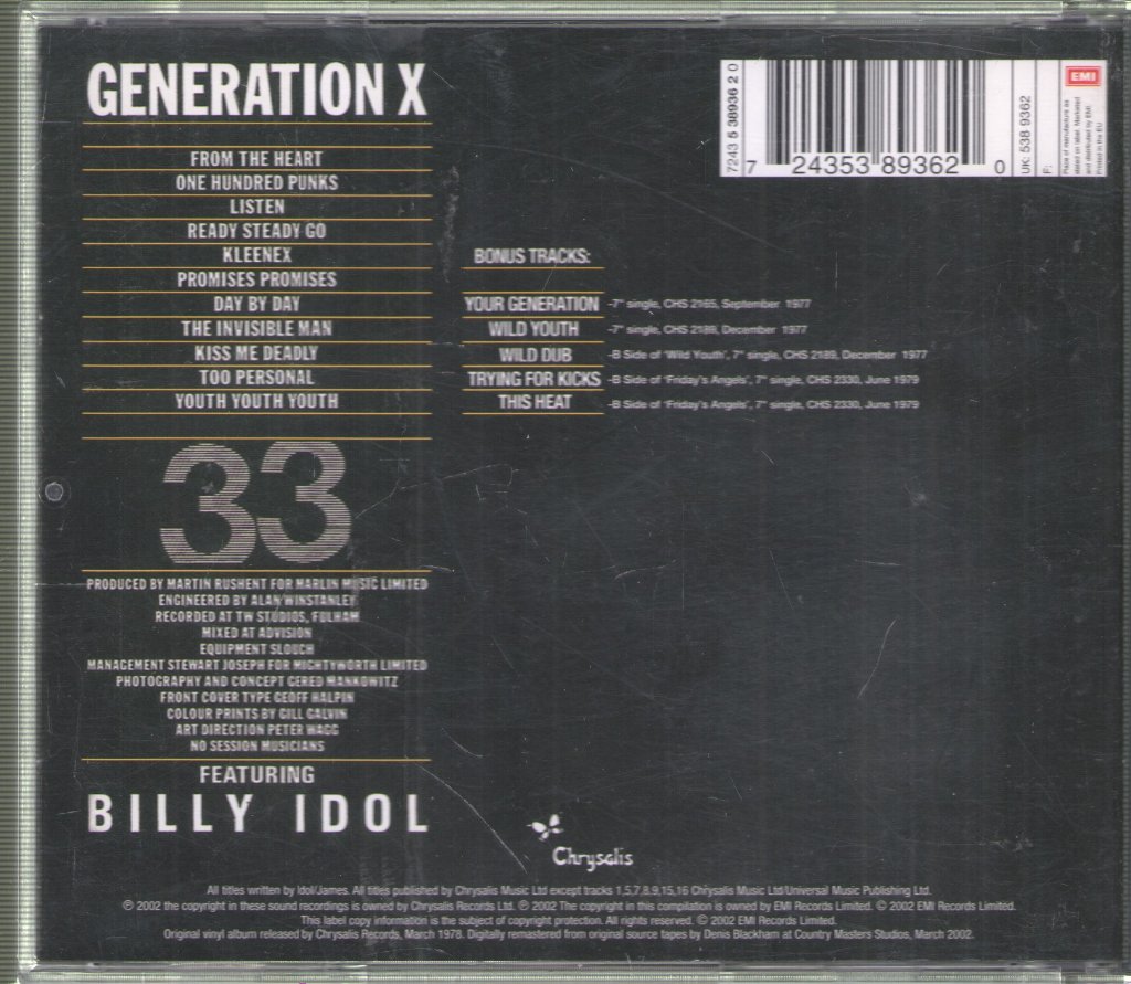 Generation X - Generation X - Cd