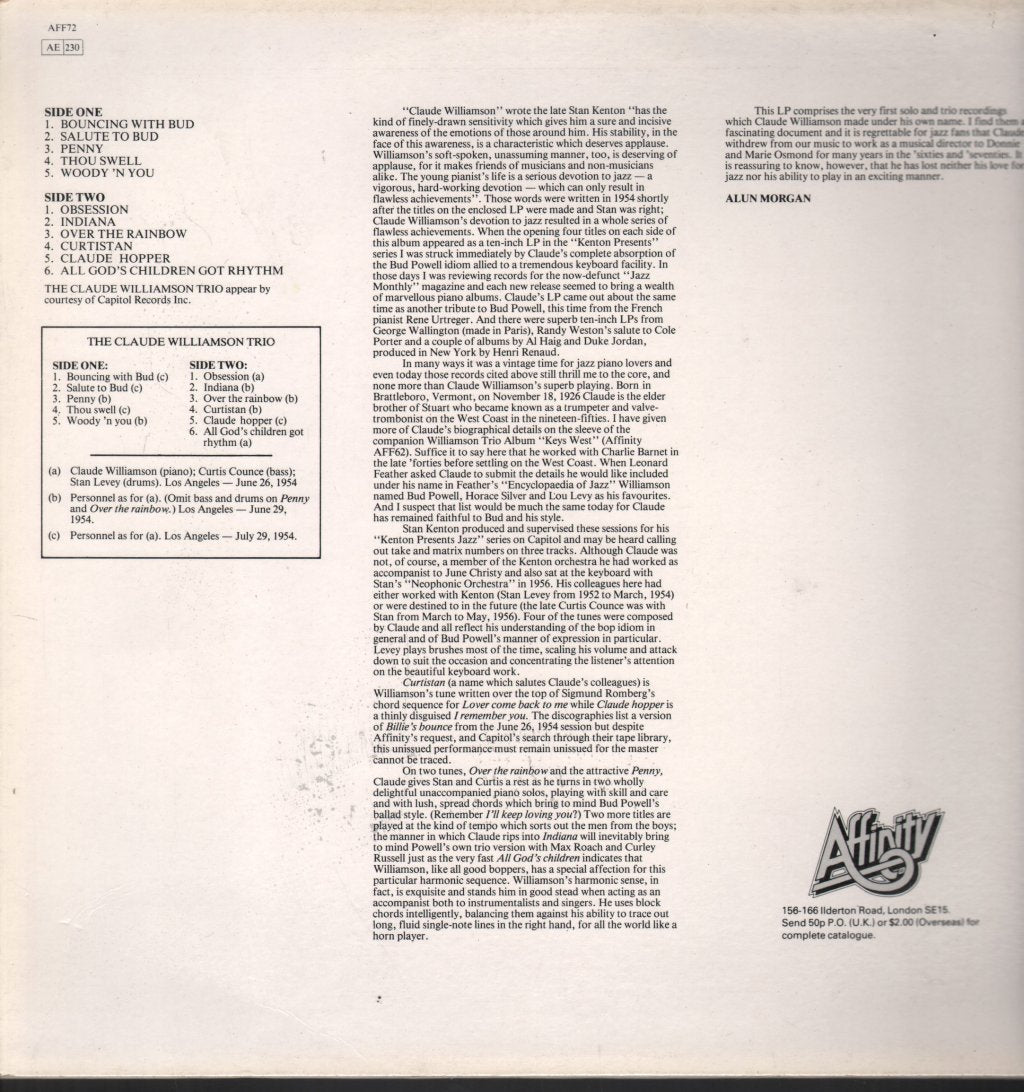 Claude Williamson Trio - Salute To Bud - Lp