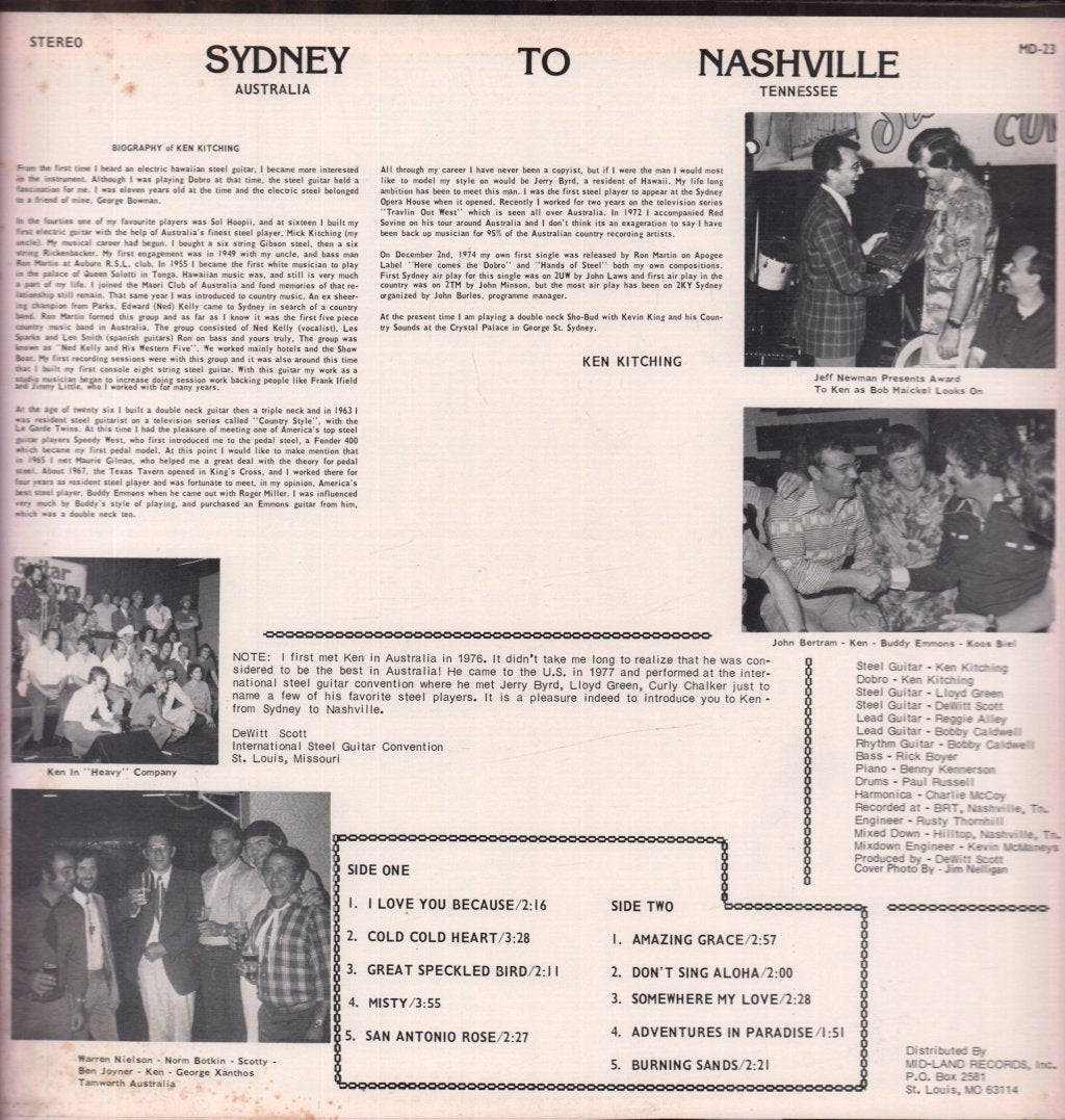 Ken Kitching - Sydney To Nashville - Lp