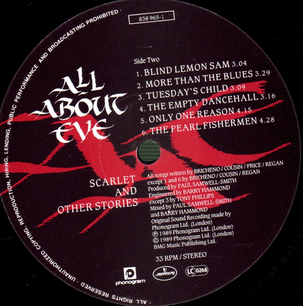 All About Eve - Scarlet And Other Stories - Lp
