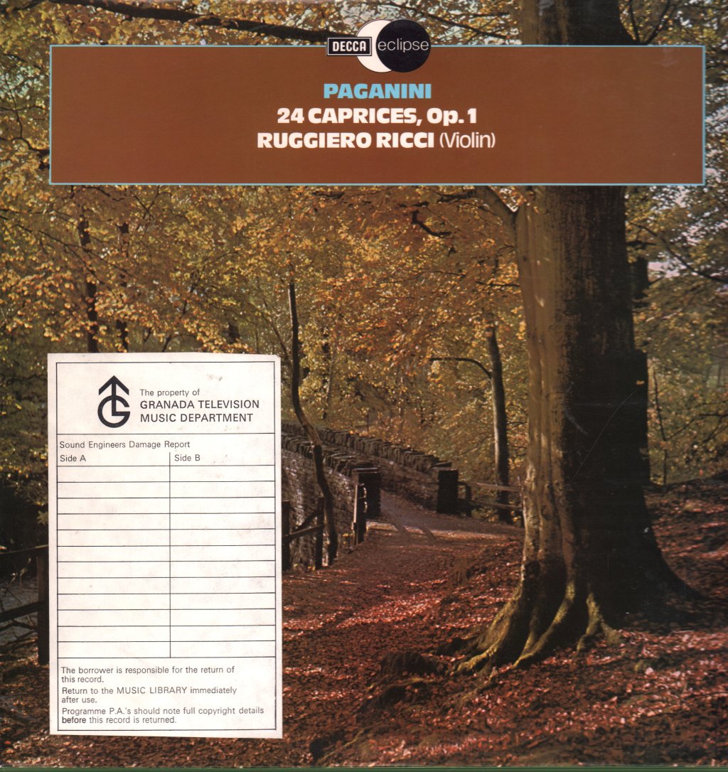 Ruggiero Ricci - Paganini - 24 Caprices Op 1 - Lp
