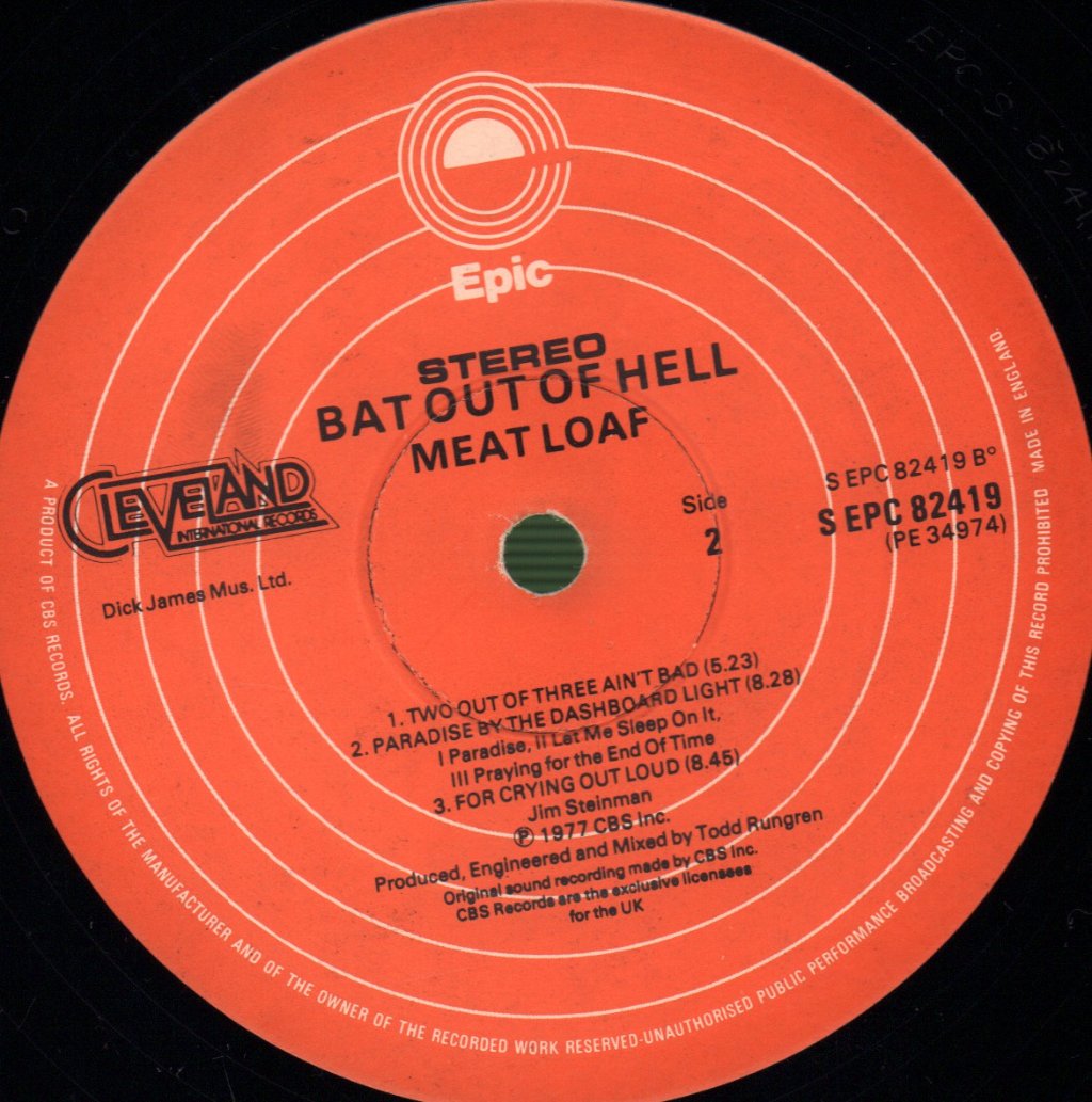Meat Loaf - Bat Out Of Hell - Lp