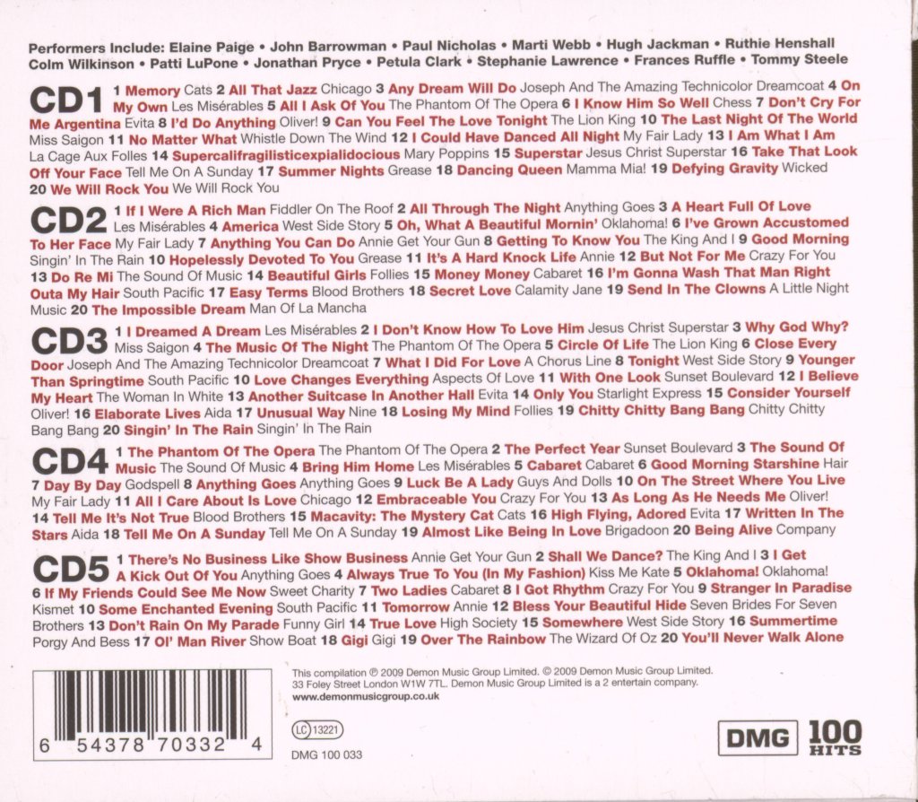 Various Artists - 100 Hits Musicals - Cd Set