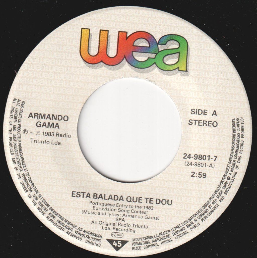 Armando Gama - Esta Balada Que Te Dou - 7 Inch