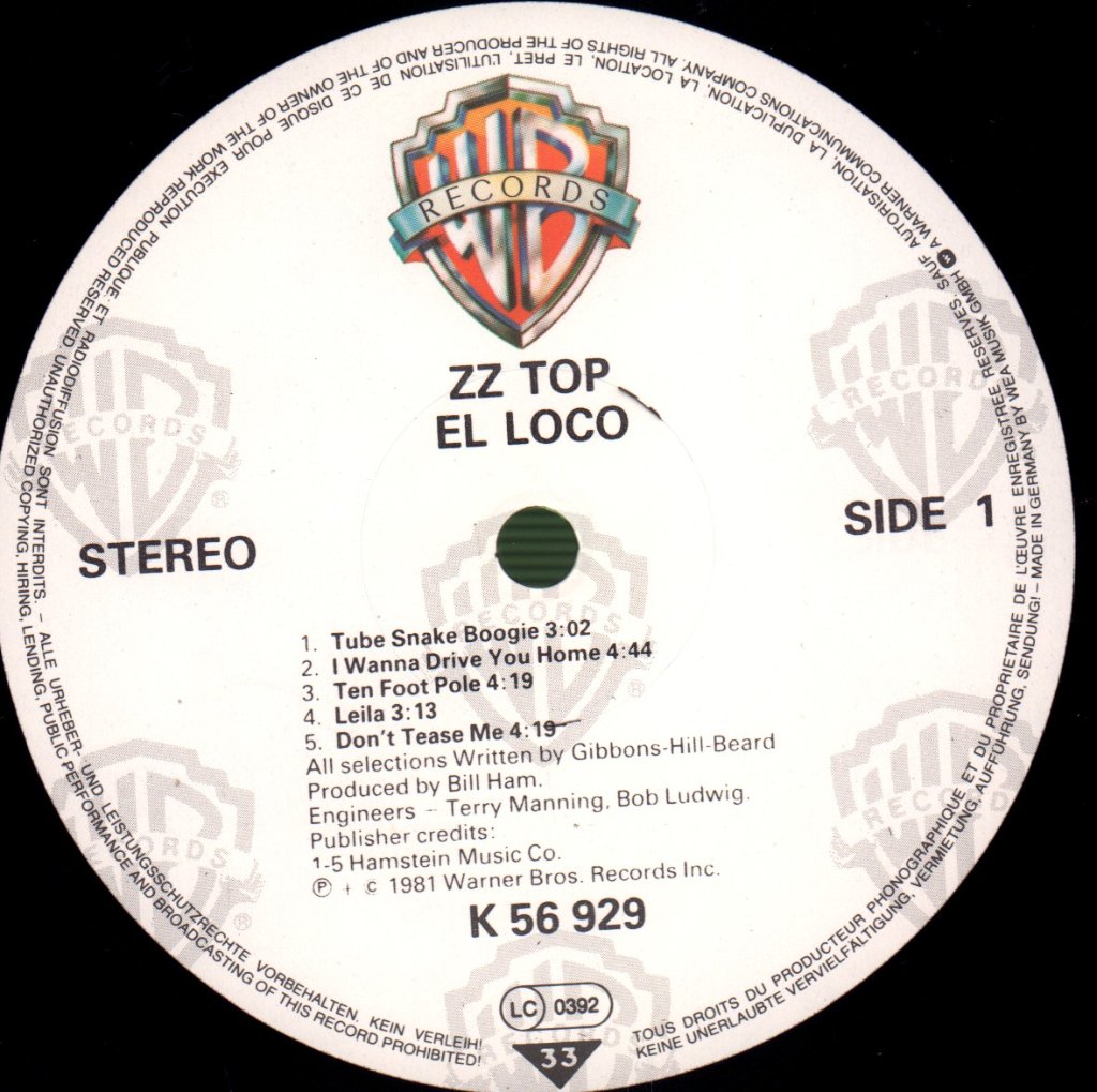 ZZ Top - El Loco - Lp