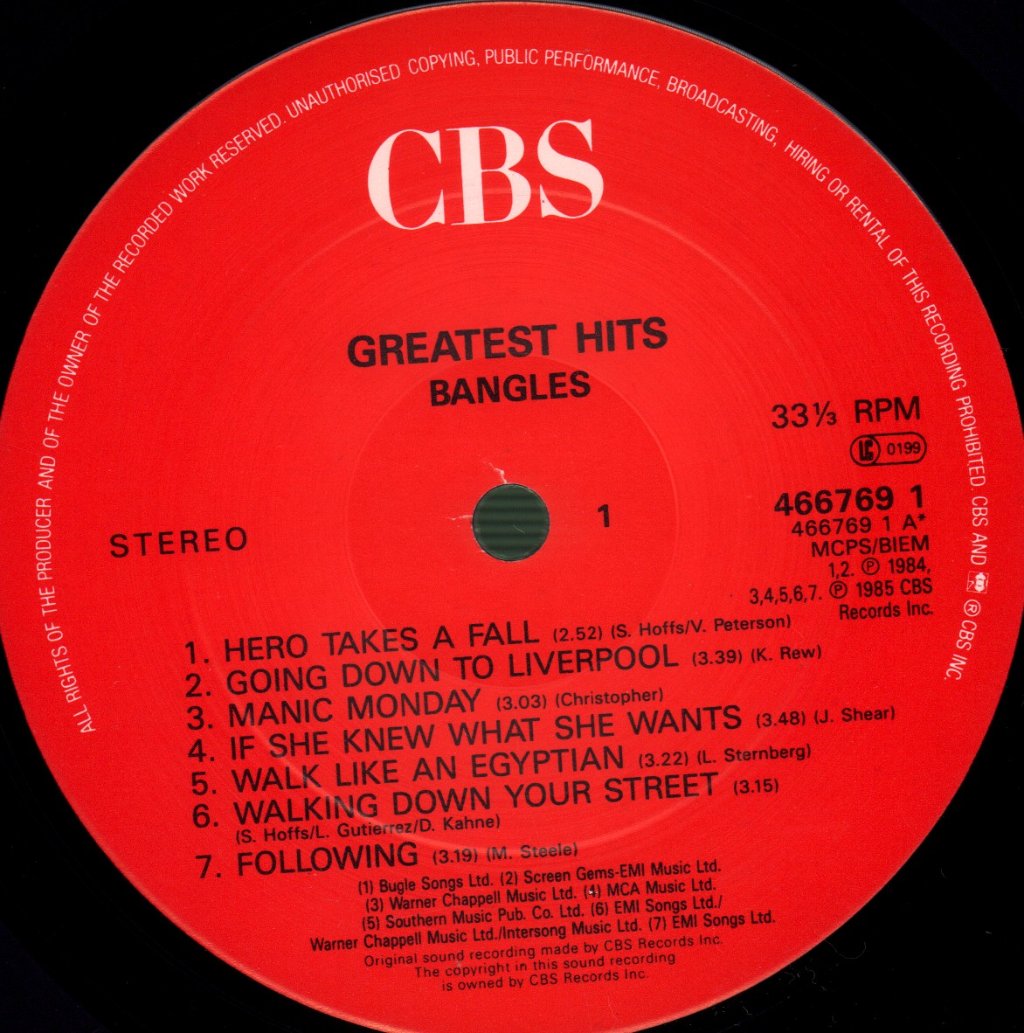 Bangles - Greatest Hits - Lp