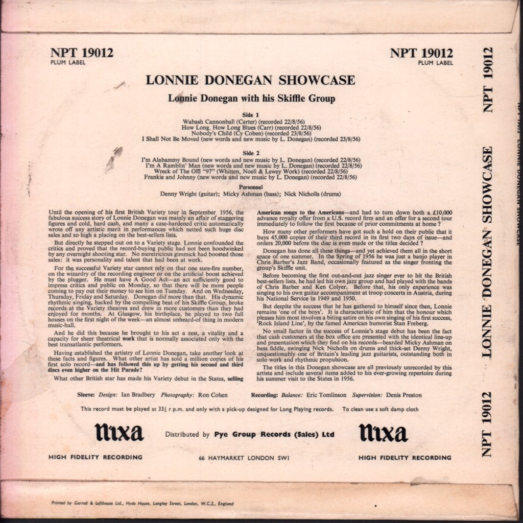 Lonnie Donegan - Showcase - 10 Inch