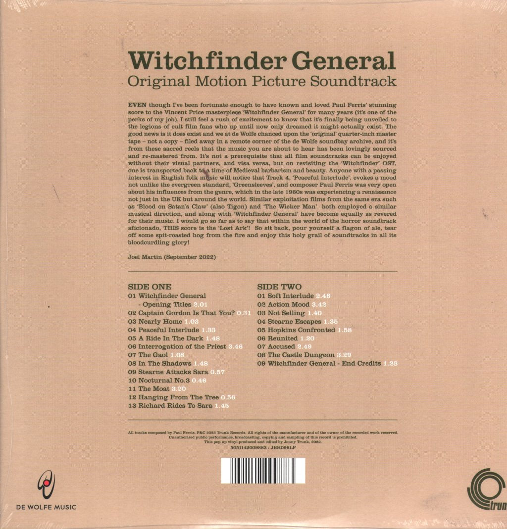 Paul Ferris - Witchfinder General (Original Motion Picture Soundtrack) - Lp