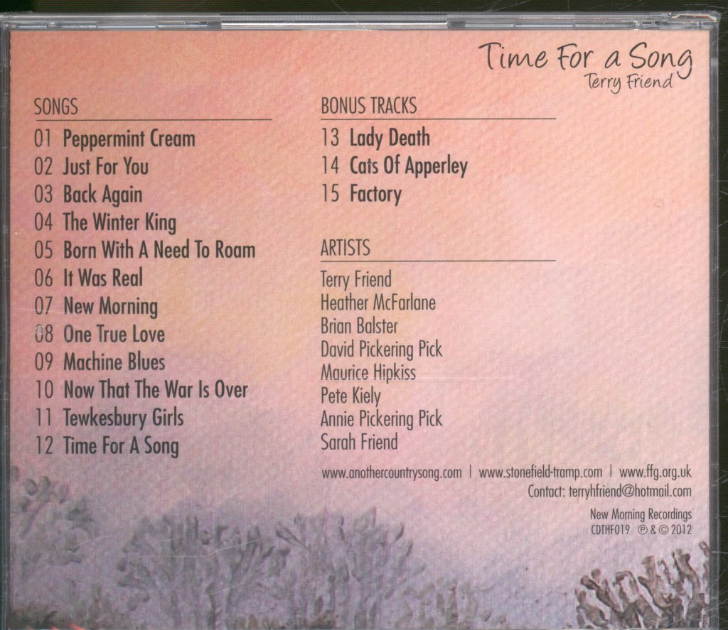 Terry Friend (stonefield tramp) - Time For A Song - Cd