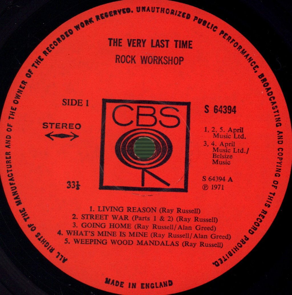 Rock Workshop - Very Last Time - Lp