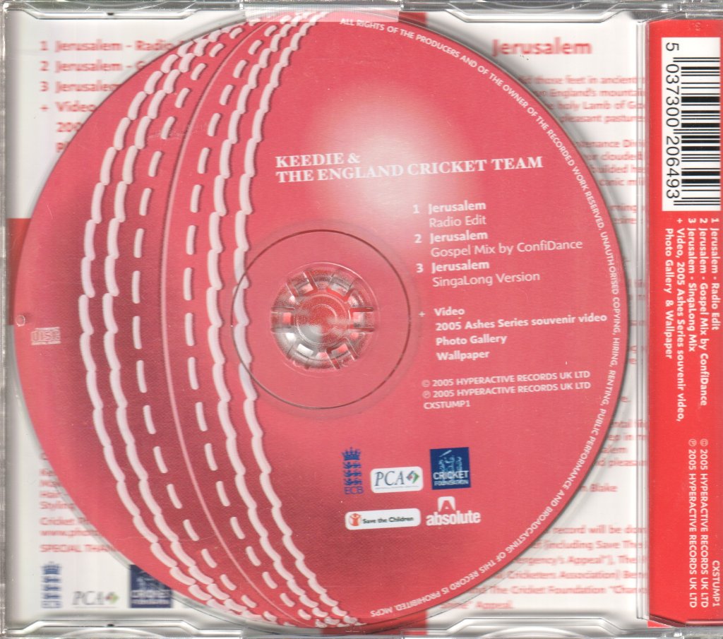 keedie and the england cricket team - Jerusalem - Cd