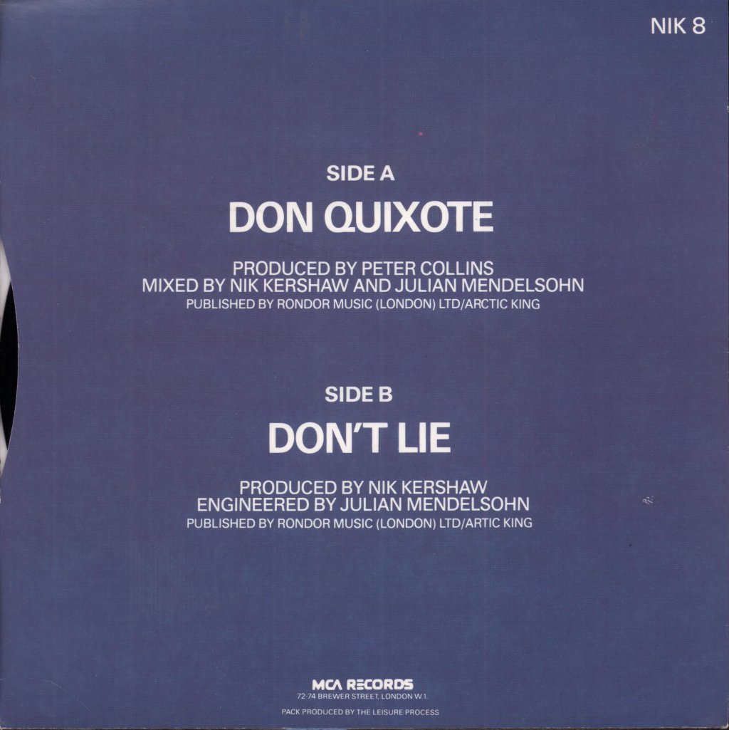 Nik Kershaw - Don Quixote - 7 Inch