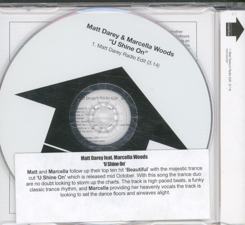Matt Darey And Marcella Woods - U Shine On - Cd
