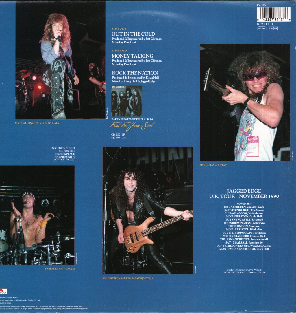 Jagged Edge (Rock/Metal Group) - Out In The Cold - 12 Inch