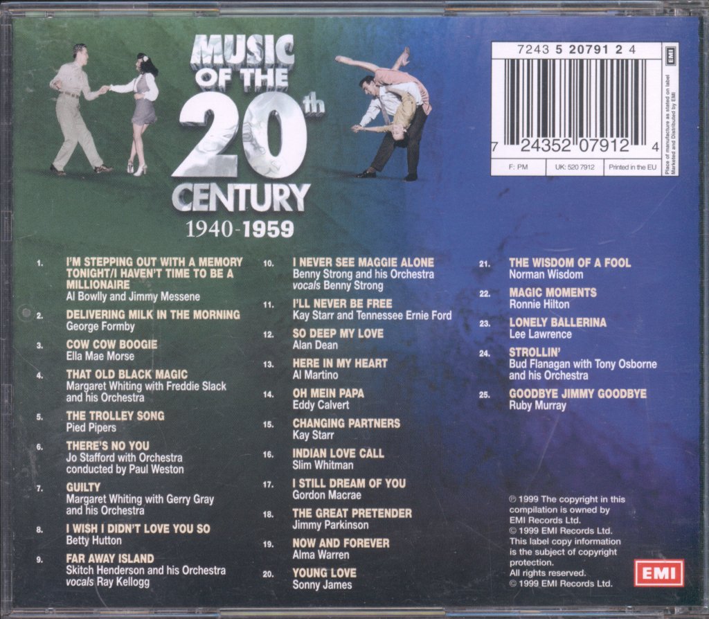 Various Artists - Music Of The 20th Century: 1940 - 1959 - Cd