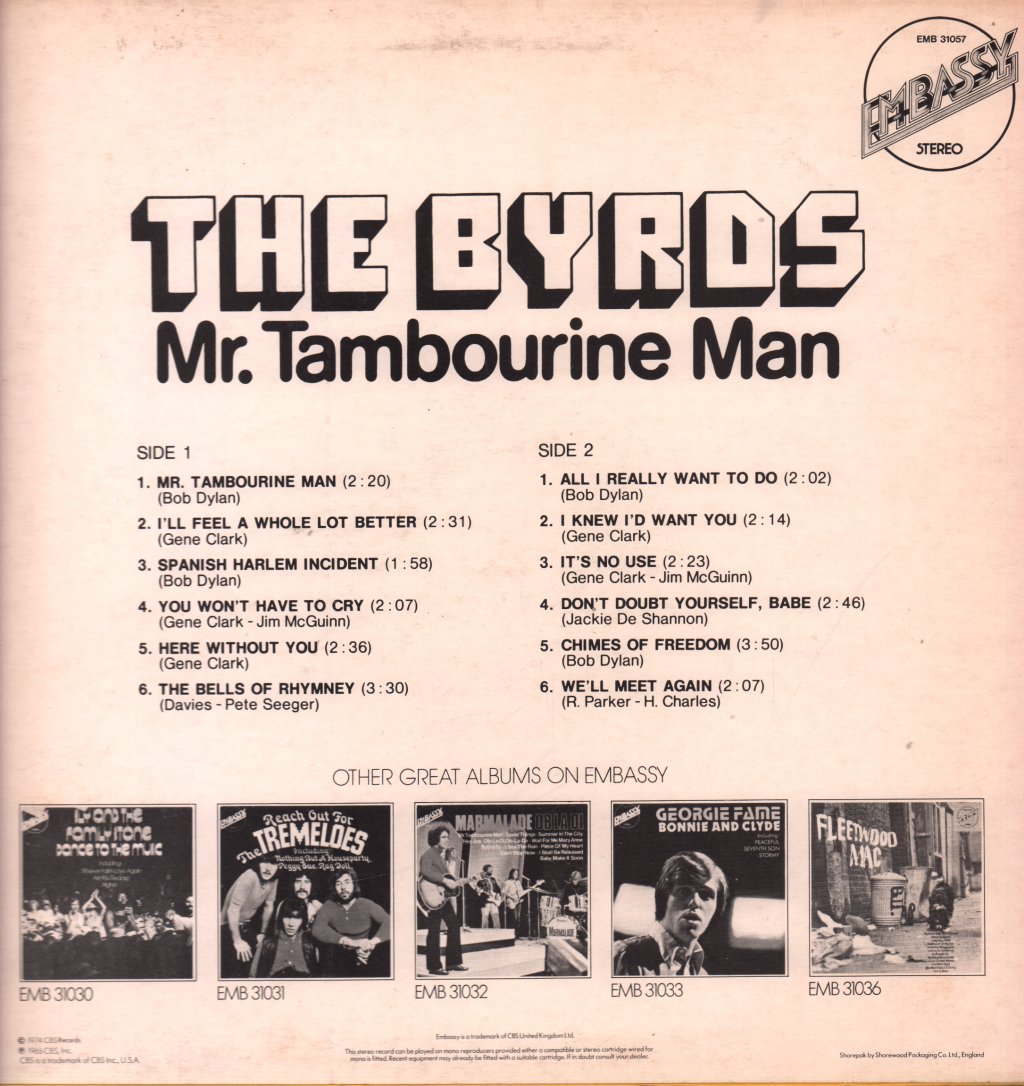 Byrds - Mr Tambourine Man - Lp