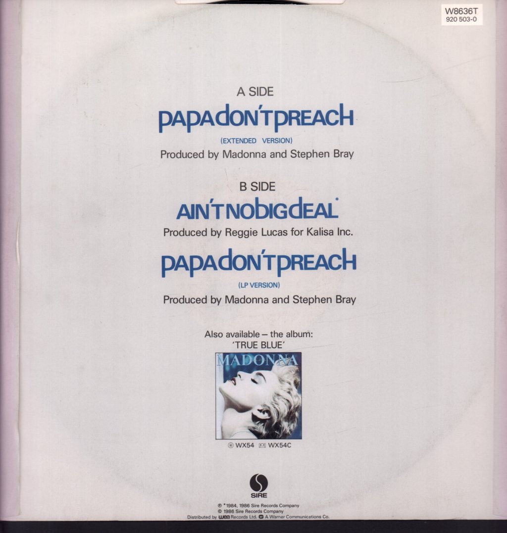 Madonna - Papa Don't Preach - 12 Inch