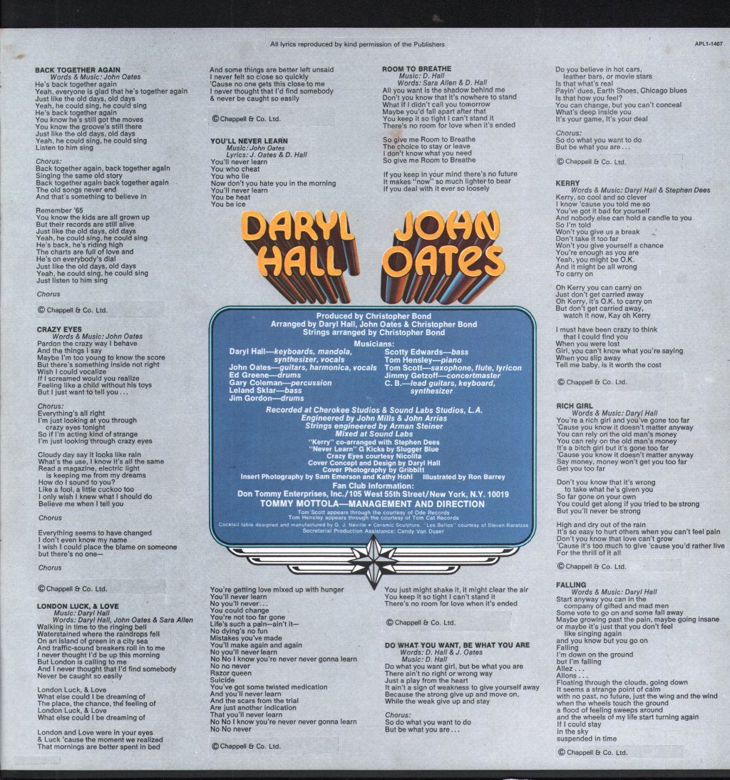 Daryl Hall & John Oates - Bigger Than Both Of Us - Lp
