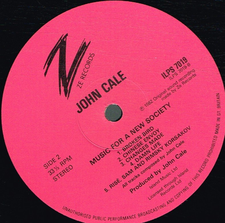 John Cale - Music For A New Society - Lp