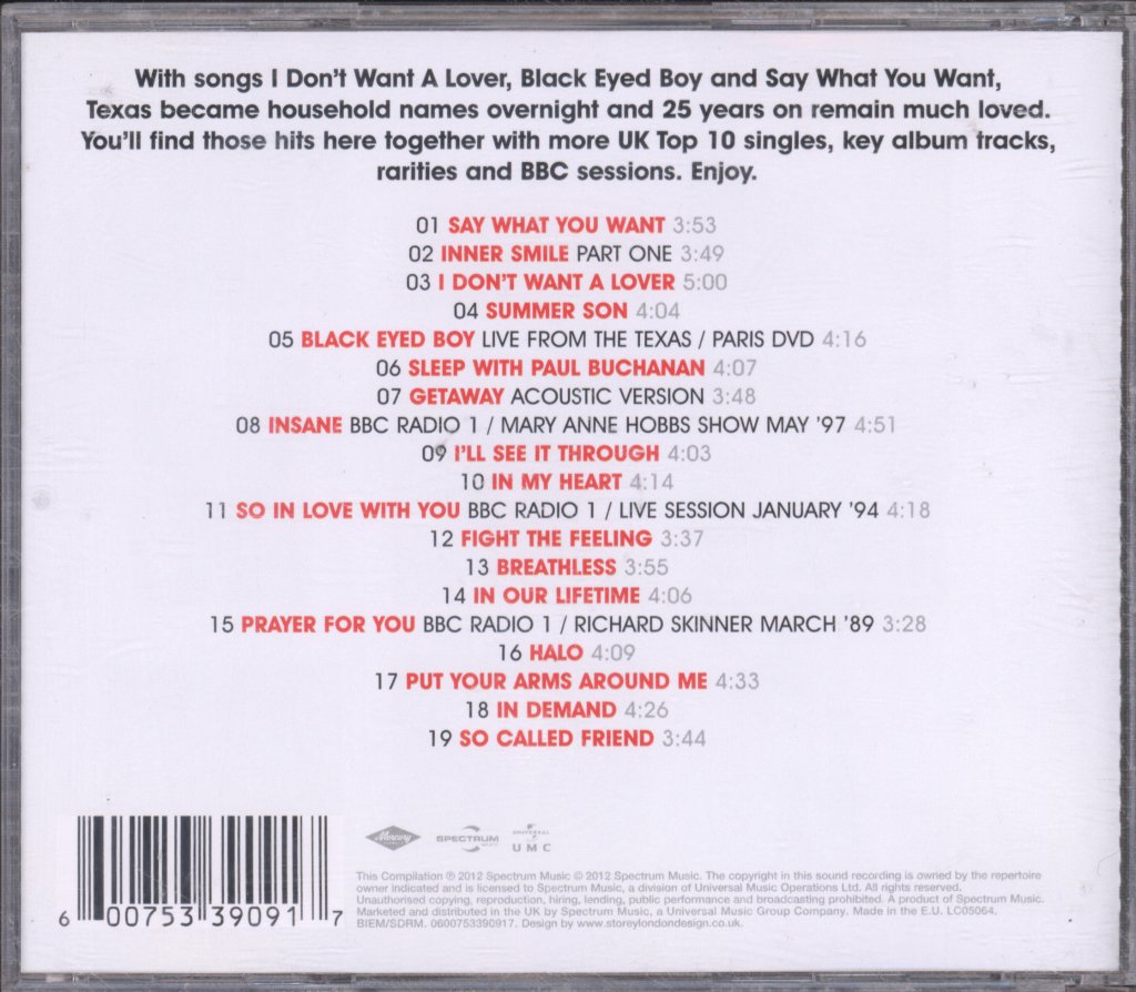 Texas - Say What You Want - The Collection - Cd